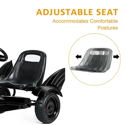 Go Kart Pedal Powered Kids Ride On Car 4 Wheel Racer Toy W/ Clutch & Hand Brake 5 Go Kart Pedal Powered Kids Ride On Car 4 Wheel Racer Toy W/ Clutch & Hand Brake - Image 5