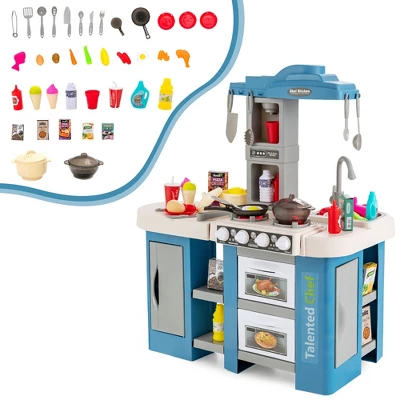Costway Large Plastic Play Kitchen Set W/ 67 Pcs Cooking Accessories Food &Realistic Lights & Sounds 9 Costway Large Plastic Play Kitchen Set W/ 67 Pcs Cooking Accessories Food &Realistic Lights & Sounds - Image 9
