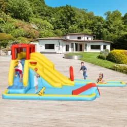Costway Inflatable Dual Slide Water Park Climbing Bouncer W/ 735W Blower 12 Costway Inflatable Dual Slide Water Park Climbing Bouncer W/ 735W Blower -Costway Store GUEST 026eaca4 4b65 4188 875d 2ee7b0c438e6