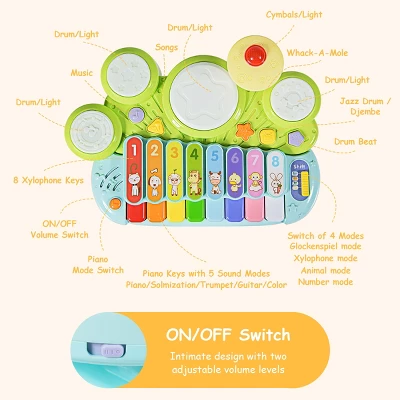 Costway 3 In 1 Musical Instruments Electronic Piano Xylophone Drum Set Learning Toys 7 Costway 3 In 1 Musical Instruments Electronic Piano Xylophone Drum Set Learning Toys - Image 7