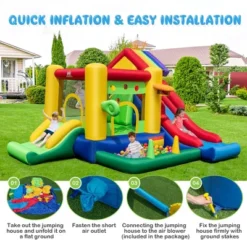 Costway Colorful Rainbow Kids Inflatable Bounce Castle With 50 Ocean Balls & 735W Blower 15 Costway Colorful Rainbow Kids Inflatable Bounce Castle With 50 Ocean Balls & 735W Blower -Costway Store GUEST 02ecb0e9 56bd 42df 98fd 9181f932f29f