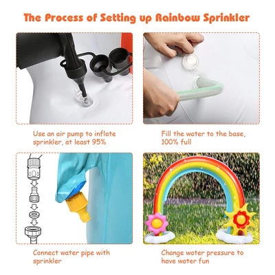 Costway Inflatable Rainbow Sprinkler Summer Outdoor Kids Spray Water Toy Yard Party Pool 6 Costway Inflatable Rainbow Sprinkler Summer Outdoor Kids Spray Water Toy Yard Party Pool - Image 6