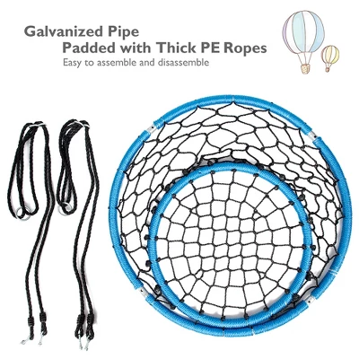 Costway Spider Web Chair Swing W/ Adjustable Hanging Ropes Kids Play Equipment BlueOrange 6 Costway Spider Web Chair Swing W/ Adjustable Hanging Ropes Kids Play Equipment BlueOrange - Image 6