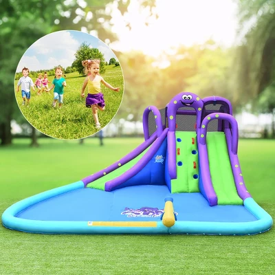 Costway Inflatable Water Park Octopus Bounce House 2 Slides Climbing Wall Without Blower 3 Costway Inflatable Water Park Octopus Bounce House 2 Slides Climbing Wall Without Blower - Image 3