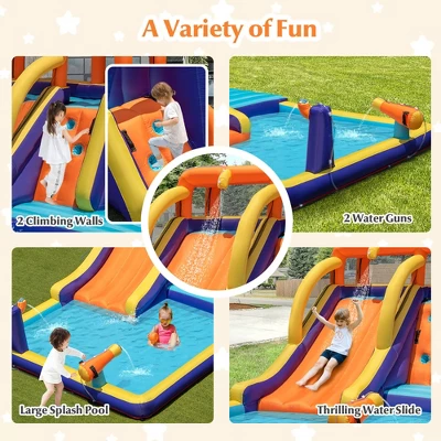 Costway Inflatable Waterslide 4-in-1 Kids Bounce Castle With Splash Pool(With 750W Blower) 5 Costway Inflatable Waterslide 4-in-1 Kids Bounce Castle With Splash Pool(With 750W Blower) - Image 5