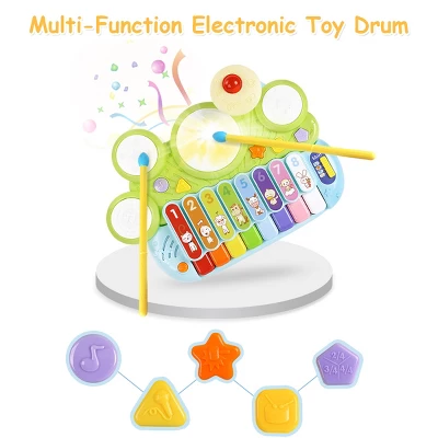 Costway 3 In 1 Musical Instruments Electronic Piano Xylophone Drum Set Learning Toys 3 Costway 3 In 1 Musical Instruments Electronic Piano Xylophone Drum Set Learning Toys - Image 3