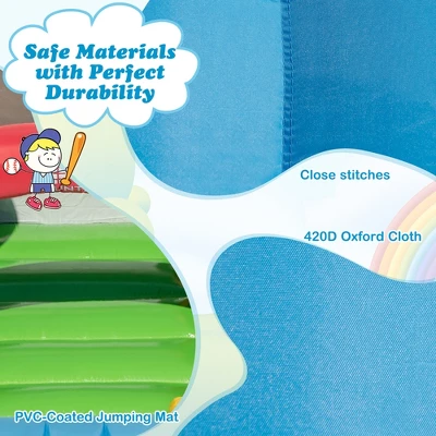 Costway Baseball Themed Jumping House Kids Bouncy Castle W/ 50 Ocean Balls & 735W Blower 5 Costway Baseball Themed Jumping House Kids Bouncy Castle W/ 50 Ocean Balls & 735W Blower - Image 5