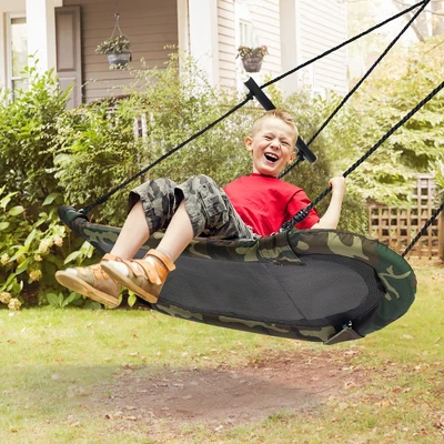 Costway Saucer Tree Swing Surf Kids Outdoor Adjustable Swing Set W/ Handle 2 Costway Saucer Tree Swing Surf Kids Outdoor Adjustable Swing Set W/ Handle - Image 2