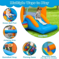 Costway 5-in-1 Inflatable Bounce Castle Kids Jumping Bouncer With Ocean Balls & 735W Blower 12 Costway 5-in-1 Inflatable Bounce Castle Kids Jumping Bouncer With Ocean Balls & 735W Blower -Costway Store GUEST 0716d5e2 b611 4bd8 acc5 30eb293598a0
