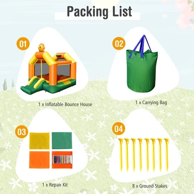 Costway Inflatable Bounce Castle Jumping House Kids Playhouse W/ Slide Blower Excluded 6 Costway Inflatable Bounce Castle Jumping House Kids Playhouse W/ Slide Blower Excluded - Image 6