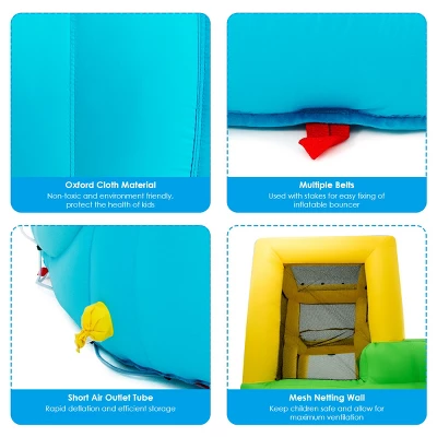 Inflatable Water Park Bounce House Two-Slide Bouncer W/Climbing Wall&480W Blower 7 Inflatable Water Park Bounce House Two-Slide Bouncer W/Climbing Wall&480W Blower - Image 7