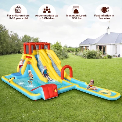 Costway 7 In 1 Inflatable Dual Slide Water Park Climbing Bouncer 5 Costway 7 In 1 Inflatable Dual Slide Water Park Climbing Bouncer - Image 5
