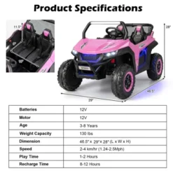 Costway 12V 2-Seater Kids Ride On UTV RC Electric Vehicle Suspension W/ Lights & Music 14 Costway 12V 2-Seater Kids Ride On UTV RC Electric Vehicle Suspension W/ Lights & Music -Costway Store GUEST 09474b61 b8ed 40c7 beec f95088c86613