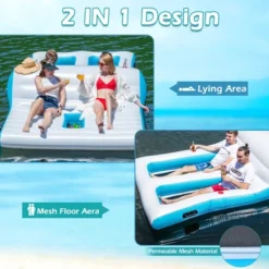 Costway Giant 4 Person Inflatable Island Lake Floating Lounge Raft W/ 130W Electric Air Pump 16 Costway Giant 4 Person Inflatable Island Lake Floating Lounge Raft W/ 130W Electric Air Pump -Costway Store GUEST 097e8438 4933 46f5 a52d 224f72a2845f