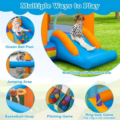 Costway 5-in-1 Inflatable Bounce Castle Kids Jumping Bouncer With Ocean Balls & 735W Blower 7 Costway 5-in-1 Inflatable Bounce Castle Kids Jumping Bouncer With Ocean Balls & 735W Blower - Image 7