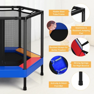 Costway 48'' Hexagonal Kids Trampoline Recreational Bounce Jumper W/Foam Padded Handrails 9 Costway 48'' Hexagonal Kids Trampoline Recreational Bounce Jumper W/Foam Padded Handrails - Image 9