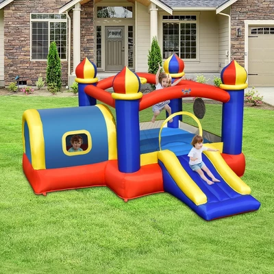 Costway Inflatable Castle Kids Bounce House W/ Slide Jumping & Playhouse Blower Excluded 1 Costway Inflatable Castle Kids Bounce House W/ Slide Jumping & Playhouse Blower Excluded