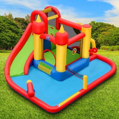 Costway Inflatable Water Slide Jumping Bounce House Bouncy Splash Park With 740W Blower 2 Costway Inflatable Water Slide Jumping Bounce House Bouncy Splash Park With 740W Blower - Image 2