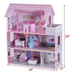 Costway 28'' Pink Dollhouse W/ Furniture Gliding Elevator Rooms 3 Levels Young Girls Toy 17 Costway 28'' Pink Dollhouse W/ Furniture Gliding Elevator Rooms 3 Levels Young Girls Toy -Costway Store GUEST 0ec4d748 6e26 49b5 b111 5c035c58ff12