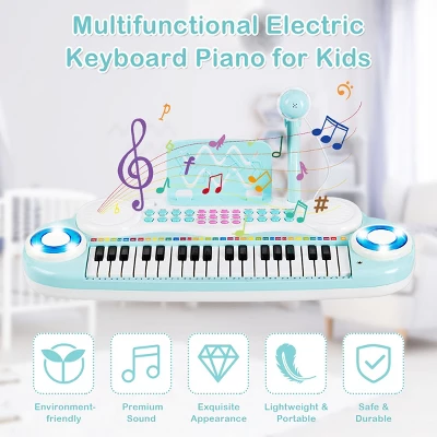 Costway 37-Key Toy Keyboard Piano Electronic Musical Instrument BluePink 6 Costway 37-Key Toy Keyboard Piano Electronic Musical Instrument BluePink - Image 6