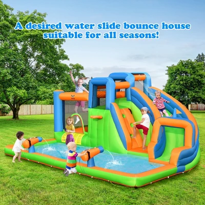 Costway Inflatable Water Slide Giant Bounce Castle With Dual Climbing Walls & 750W Blower 1 Costway Inflatable Water Slide Giant Bounce Castle With Dual Climbing Walls & 750W Blower