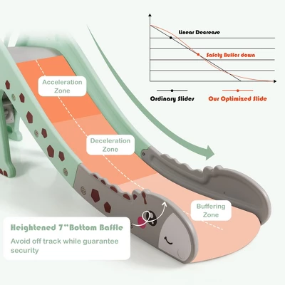Costway 3 In 1 Kids Climber Slide Play Set W/ Basketball Hoop Indoor Outdoor Yellow/Green 6 Costway 3 In 1 Kids Climber Slide Play Set W/ Basketball Hoop Indoor Outdoor Yellow/Green - Image 6