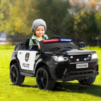 Costway Kids 12V Electric Ride On Car Police Car With Remote Control BlackWhite 1 Costway Kids 12V Electric Ride On Car Police Car With Remote Control BlackWhite