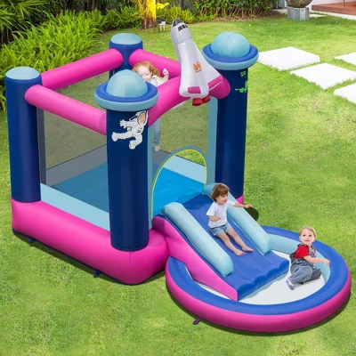 Costway Inflatable Space-themed Bounce House Kids 3-in-1 Bounce Castle W/ 550W Blower 1 Costway Inflatable Space-themed Bounce House Kids 3-in-1 Bounce Castle W/ 550W Blower