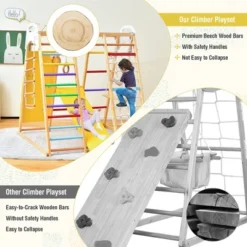 Costway 8-in-1 Jungle Gym Playset, Wooden Climber Play Set With Monkey Bars Colorful/Natural 16 Costway 8-in-1 Jungle Gym Playset, Wooden Climber Play Set With Monkey Bars Colorful/Natural -Costway Store GUEST 10ddad0c 8329 4eff 9993 557860baae80