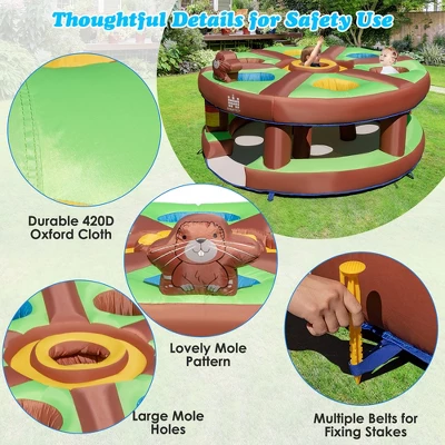 Costway Inflatable Whack-a-Mole Themed Castle For Kids Interactive Game W/ 480W Blower 4 Costway Inflatable Whack-a-Mole Themed Castle For Kids Interactive Game W/ 480W Blower - Image 4