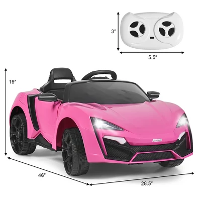 Costway 12V Kids Ride On Car 2.4G RC Electric Vehicle W/ Lights MP3 Openable Doors WhiteBlack RedPink 2 Costway 12V Kids Ride On Car 2.4G RC Electric Vehicle W/ Lights MP3 Openable Doors WhiteBlack RedPink - Image 2