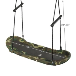 Costway Saucer Tree Swing Surf Kids Outdoor Adjustable Oval Platform Set W/ Handle BlueGreen ColorfulCamouflage Green 14 Costway Saucer Tree Swing Surf Kids Outdoor Adjustable Oval Platform Set W/ Handle BlueGreen ColorfulCamouflage Green -Costway Store GUEST 1489997f dbb5 415c a00f f6d5c2129816