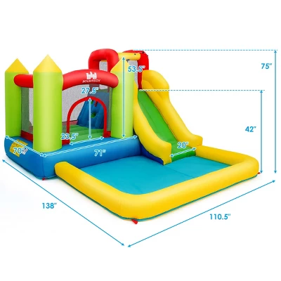 Costway Inflatable Bounce House Water Slide Jump Bouncer With Climbing Wall And Splash Pool Blower Excluded 1 Costway Inflatable Bounce House Water Slide Jump Bouncer With Climbing Wall And Splash Pool Blower Excluded