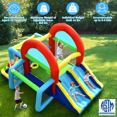 Costway Inflatable Bounce House Kids Bouncy Jumping Castle W/ Dual Slides & 480W Blower 1 Costway Inflatable Bounce House Kids Bouncy Jumping Castle W/ Dual Slides & 480W Blower