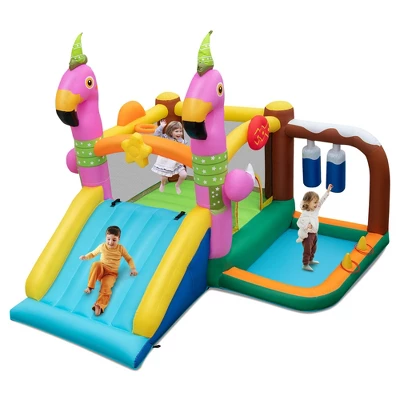 Costway Flamingo-Themed Bounce Castle 7-in-1 Kids Inflatable Jumping House 10 Costway Flamingo-Themed Bounce Castle 7-in-1 Kids Inflatable Jumping House - Image 10