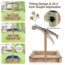 Costway Kids Wooden Sandbox With Height Adjustable & Rotatable Canopy Outdoor Playset 11 Costway Kids Wooden Sandbox With Height Adjustable & Rotatable Canopy Outdoor Playset -Costway Store GUEST 17182444 bd31 4b93 8291 ee1aae5c0a4e