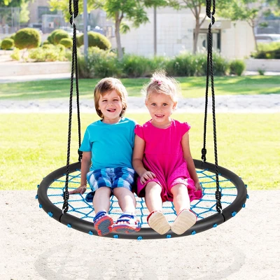 Costway 40'' Spider Web Tree Swing Set W/ Adjustable Hanging Ropes Kids Play Set BlueGreenOrange 3 Costway 40'' Spider Web Tree Swing Set W/ Adjustable Hanging Ropes Kids Play Set BlueGreenOrange - Image 3