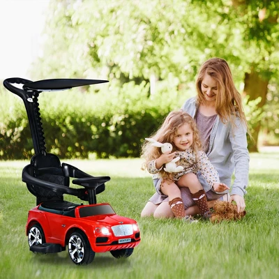 Costway 3-in-1 Licensed Bentley Kids Ride On Push Car Toddler Sliding Car W/Canopy 2 Costway 3-in-1 Licensed Bentley Kids Ride On Push Car Toddler Sliding Car W/Canopy - Image 2