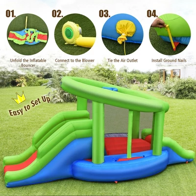 Costway Inflatable Snail Bounce House Dual Slide Basketball Game Without Blower 7 Costway Inflatable Snail Bounce House Dual Slide Basketball Game Without Blower - Image 7