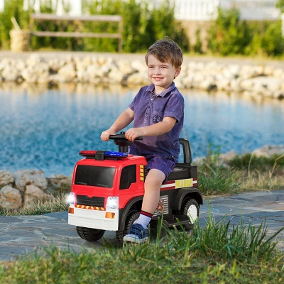 Costway Kids 6V Ride On Fire Truck Fire Engine Battery Powered W/ Siren 3 Costway Kids 6V Ride On Fire Truck Fire Engine Battery Powered W/ Siren - Image 3