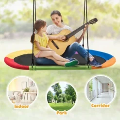 Costway 60'' Saucer Tree Swing Surf Outdoor Adjustable Kids Giant Oval Platform Swing Set Colorful/Blue/Green/Purple 17 Costway 60'' Saucer Tree Swing Surf Outdoor Adjustable Kids Giant Oval Platform Swing Set Colorful/Blue/Green/Purple -Costway Store GUEST 18be0514 90ac 49b7 bfb5 1093c44bf862