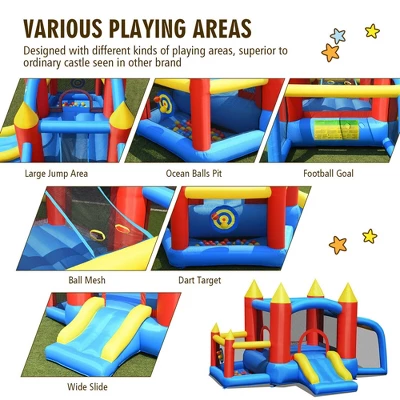Costway Inflatable Bounce House Slide Jumping Castle Soccer Goal Ball Pit Without Blower 7 Costway Inflatable Bounce House Slide Jumping Castle Soccer Goal Ball Pit Without Blower - Image 7