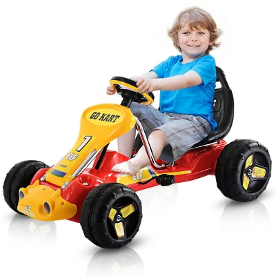 Costway Kids Go Kart Ride On Car Pedal Powered Car 4 Wheel Racer Toy Stealth Outdoor 7 Costway Kids Go Kart Ride On Car Pedal Powered Car 4 Wheel Racer Toy Stealth Outdoor - Image 7