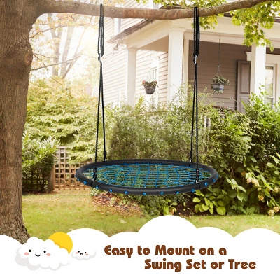 Costway 40'' Spider Web Tree Swing Set W/ Adjustable Hanging Ropes Kids Play Set BlueGreenOrange 4 Costway 40'' Spider Web Tree Swing Set W/ Adjustable Hanging Ropes Kids Play Set BlueGreenOrange - Image 4