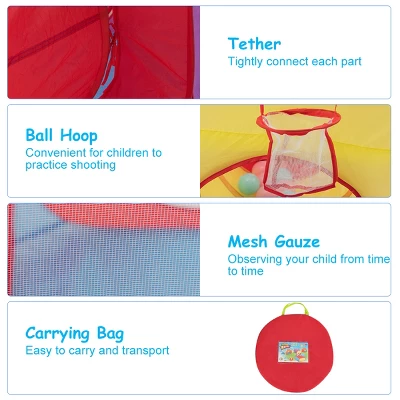 Costway 7pc Kids Ball Pit Play Tents & Tunnels Pop Up Baby Toy Gifts 8 Costway 7pc Kids Ball Pit Play Tents & Tunnels Pop Up Baby Toy Gifts - Image 8