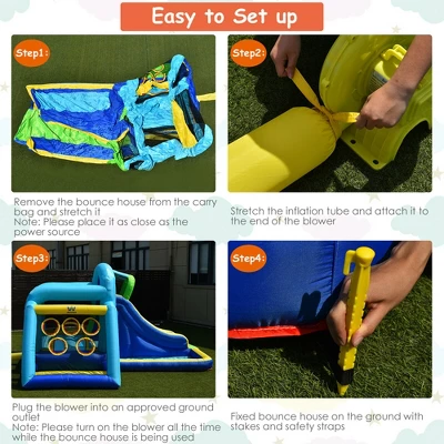 Costway Inflatable Bouncer Climbing Bounce House Kids Slide Park Ball Pit W/ 750W Blower 9 Costway Inflatable Bouncer Climbing Bounce House Kids Slide Park Ball Pit W/ 750W Blower - Image 9