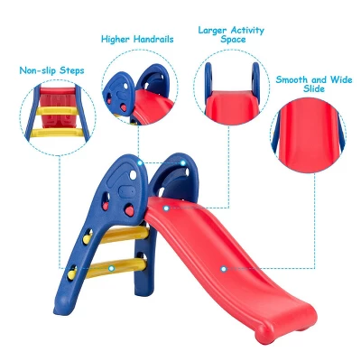 Costway 2 Step Children Folding Slide Plastic Fun Toy Up-down Suitable For Kids 3 Costway 2 Step Children Folding Slide Plastic Fun Toy Up-down Suitable For Kids - Image 3