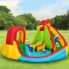 Kids Inflatable Water Slide Park With Climbing Wall Water Cannon And Splash Pool