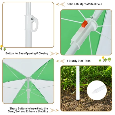 Babyjoy 3-in-1 Kids Picnic Table Outdoor Water Sand Table W/ Umbrella Play Boxes 8 Babyjoy 3-in-1 Kids Picnic Table Outdoor Water Sand Table W/ Umbrella Play Boxes - Image 8