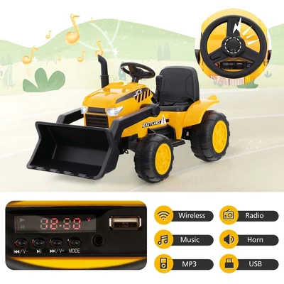 Costway 12V Kids Ride On Excavator Digger Electric Bulldozer Tractor RC With Light & Music 7 Costway 12V Kids Ride On Excavator Digger Electric Bulldozer Tractor RC With Light & Music - Image 7